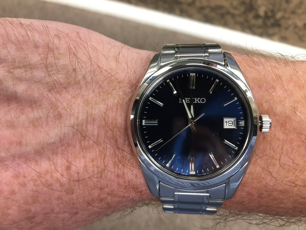 Seiko Stainless Steel Blue Dial With Date Watch
