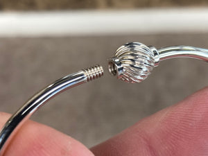 Cape Cod Silver Bracelet With Swirl Bead