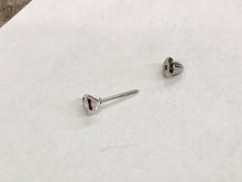 Load image into Gallery viewer, Pink Cubic Zirconia Silver Baby Earrings