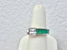 Load image into Gallery viewer, Silver Green Onyx And Cubic Zirconia Ring By John Kennedy