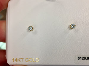 Sky Blue Topaz 14K Yellow Gold Earrings