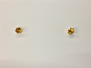 Citrine Gold Small Stud Earrings