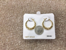 Load image into Gallery viewer, Diamond Cut Gold Hoop Earrings