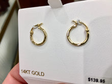 Load image into Gallery viewer, 14 K Yellow Gold Small Hoop Earrings