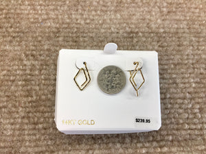 Gold Triangular Wire Weave Earrings