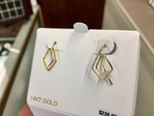 Load image into Gallery viewer, Gold Triangular Wire Weave Earrings