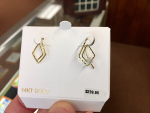Gold Triangular Wire Weave Earrings