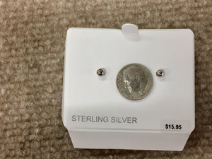 Small Silver Ball Stud Earrings