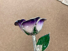 Load image into Gallery viewer, Platinum Plated Purple Real Rose
