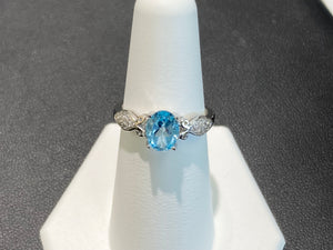 Blue Topaz Silver Ring