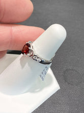Cargar imagen en el visor de la galería, Garnet And Cubic Zirconia Silver Ring