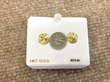 Load image into Gallery viewer, Sand Dollar 14K Yellow Gold Earrings
