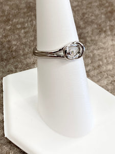 Silver Diamond Love Knot Ring