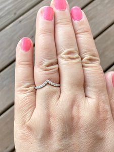 White Gold Curved Diamond Wedding Ring
