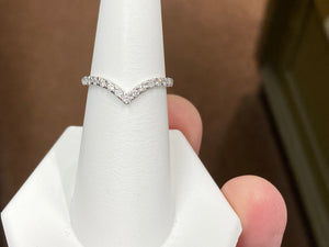 White Gold Curved Diamond Wedding Ring