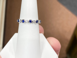 Sapphire And Diamond Silver Ring