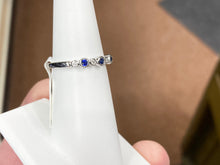 Cargar imagen en el visor de la galería, Sapphire And Diamond Silver Ring