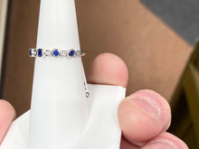 Cargar imagen en el visor de la galería, Sapphire And Diamond Silver Ring