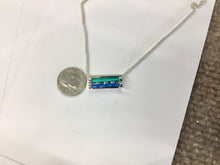 Load image into Gallery viewer, Blue And Green Onyx Silver Bar Necklace
