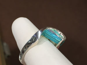 Glacier Blue Onyx And Lavender Cubic Zirconia Silver Ring