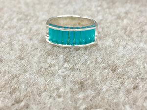 Glacier Blue Onyx Silver Ring