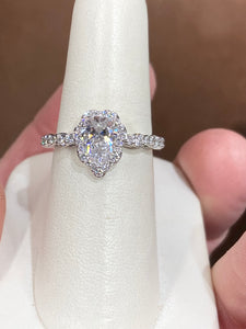 Pear Shaped Diamond Engagement  Ring
