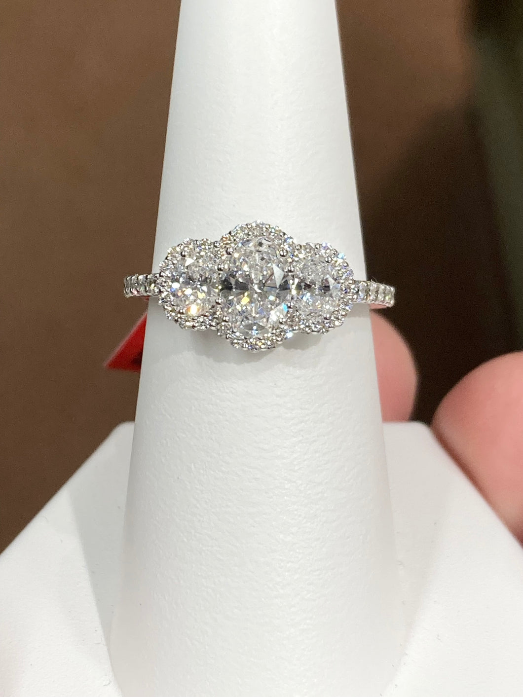 Oval Lab Created  Diamond White Gold Engagement Ring
