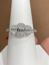 Load image into Gallery viewer, Oval Lab Created  Diamond White Gold Engagement Ring