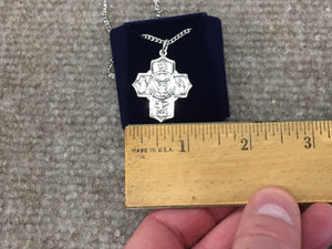 Army Five Way Silver Devotion Medals With Chain Religious
