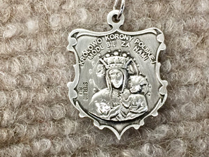 Our Lady Of Czestochowa Silver Pendant With Chain Religious