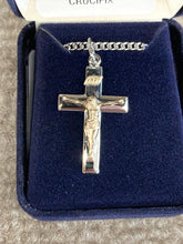 Load image into Gallery viewer, Two Tone Crucifix With Silver Chain Religious