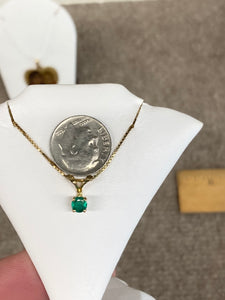 Emerald Gold Pendant And Chain