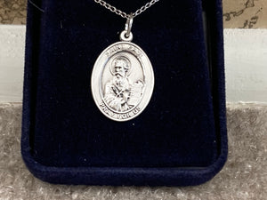 Saint Paul Silver Pendant With 18 Inch Curb Chain Religious