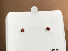Load image into Gallery viewer, Mozambique Garnet Stud Earrings 14 K White Gold
