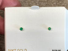 Load image into Gallery viewer, Emerald Gold Earrings