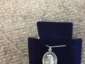 St Maria Faustina Silver Pendant With 18 Inch Chain Religious
