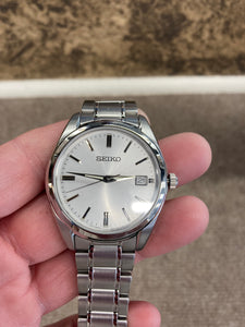 Seiko Silver Tone Stainless Steel Watch With Date