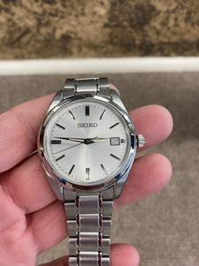 Seiko Silver Tone Stainless Steel Watch With Date
