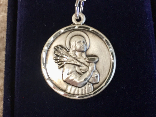 Saint Lucy Silver Pendant With Chain