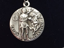 Cargar imagen en el visor de la galería, Saint Sebastian Silver Pendant With Chain Religious
