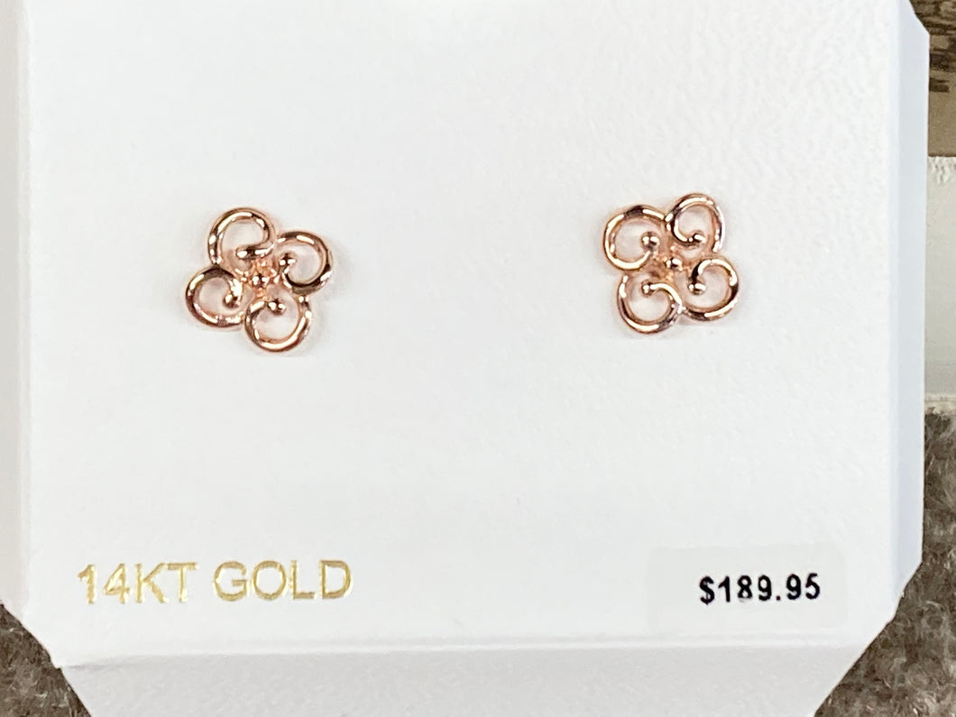 Rose Gold Knot Stud Earrings