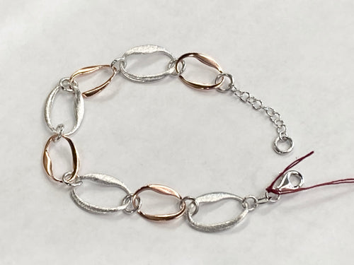 Silver And Rose Gold Plated Bracelet