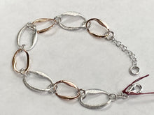 Charger l&#39;image dans la galerie, Silver And Rose Gold Plated Bracelet