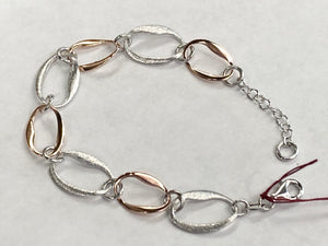 Silver And Rose Gold Plated Bracelet