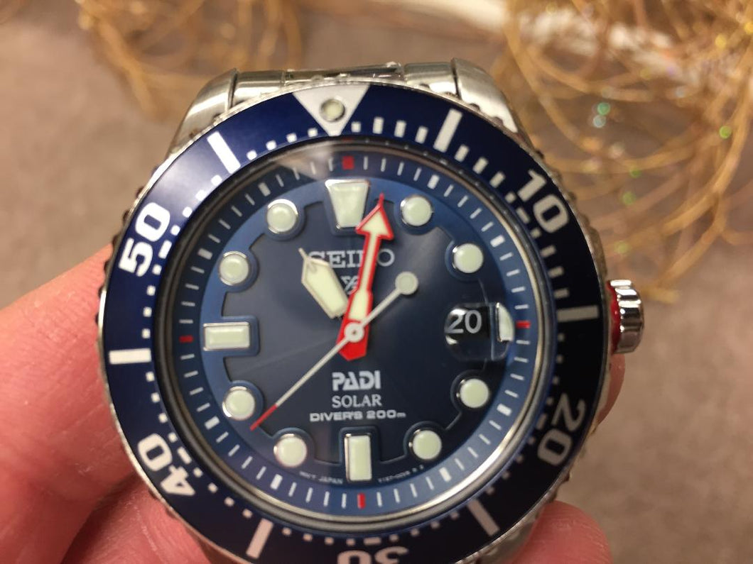 Men's Seiko Solar Divers Watch P.A.D.I Approved SNE435