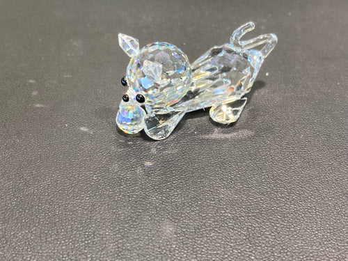 Playful Cat  Crystal Figurine