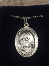 Load image into Gallery viewer, Saint Camillus Nurse Silver Oval Pendant With Chain