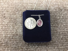 Load image into Gallery viewer, Pink Silver Miraculous Medal And Chain Religious