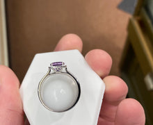 Load image into Gallery viewer, Amethyst And Diamond Silver Ring