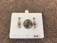 Load image into Gallery viewer, Silver Caged Citrine Dangle Earrings